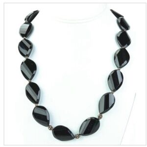 Donna Dressler French Jet Sterling Silver Necklace